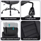 Ergonomic Office Chair, Reclining Executive Office Desk Chair, High Back Chair for Home Office, Black