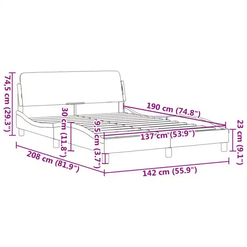 Bed Frame without Mattress Platform Bed Base Bedstead Fabric