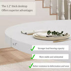 47 Inch Round Dining Table, Wood Kitchen Dining Room Table for 4-6, Circle Dinner Tables