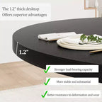 47 Inch Round Dining Table, Wood Kitchen Dining Room Table for 4-6, Circle Dinner Tables