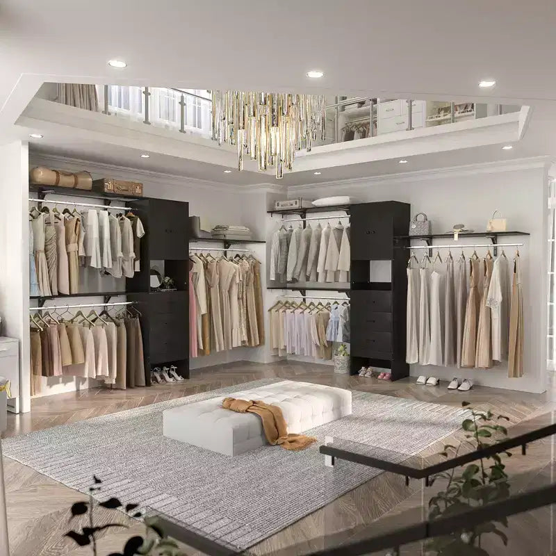 20-120 W Wooden Closet System with Doors and Drawers