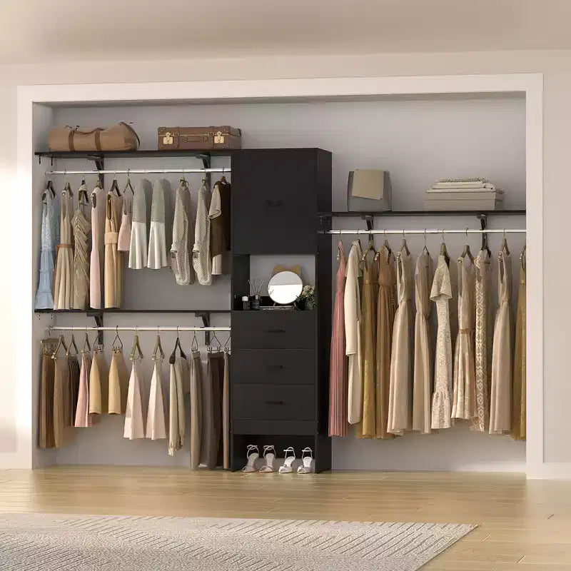 20-120 W Wooden Closet System with Doors and Drawers