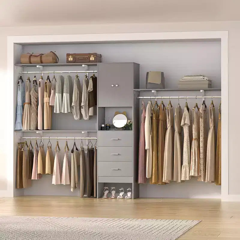 20-120 W Wooden Closet System with Doors and Drawers