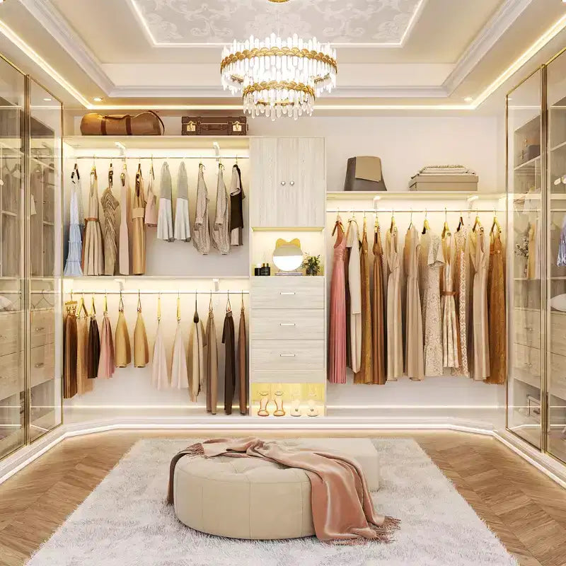 20-120 W Wooden Closet System with Doors and Drawers