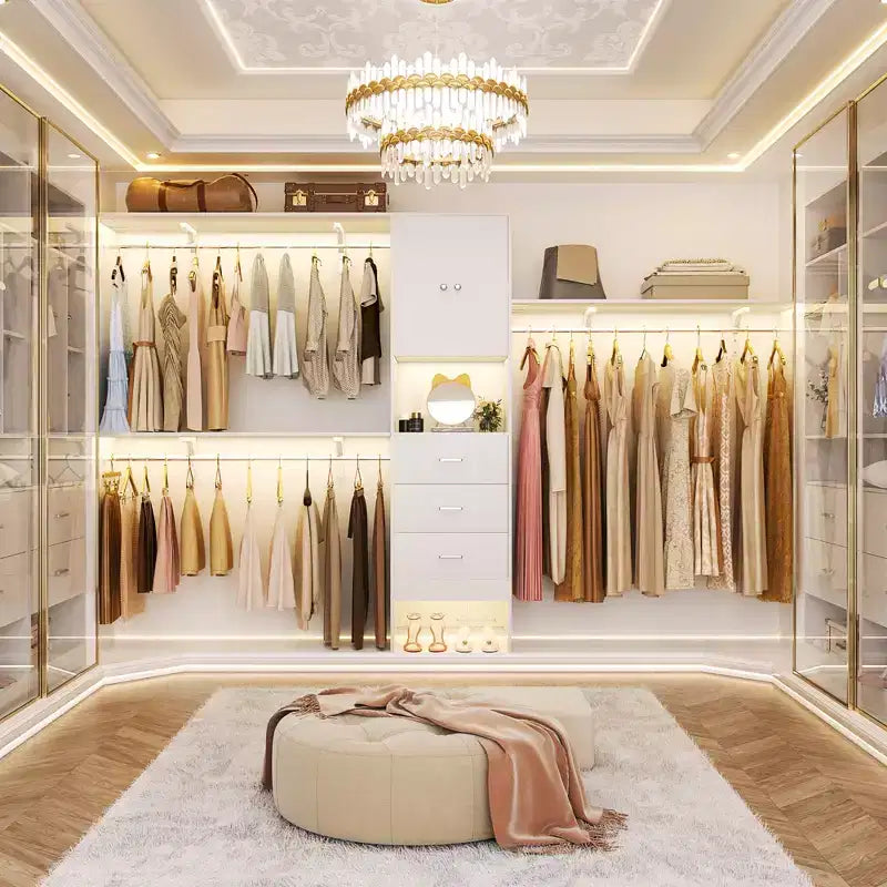 20-120 W Wooden Closet System with Doors and Drawers
