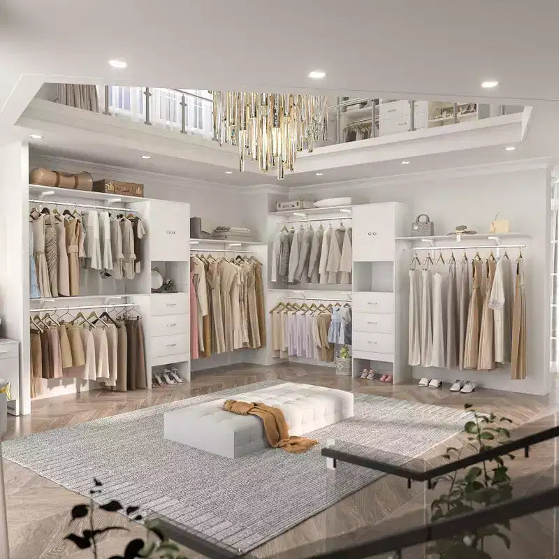 20-120 W Wooden Closet System with Doors and Drawers