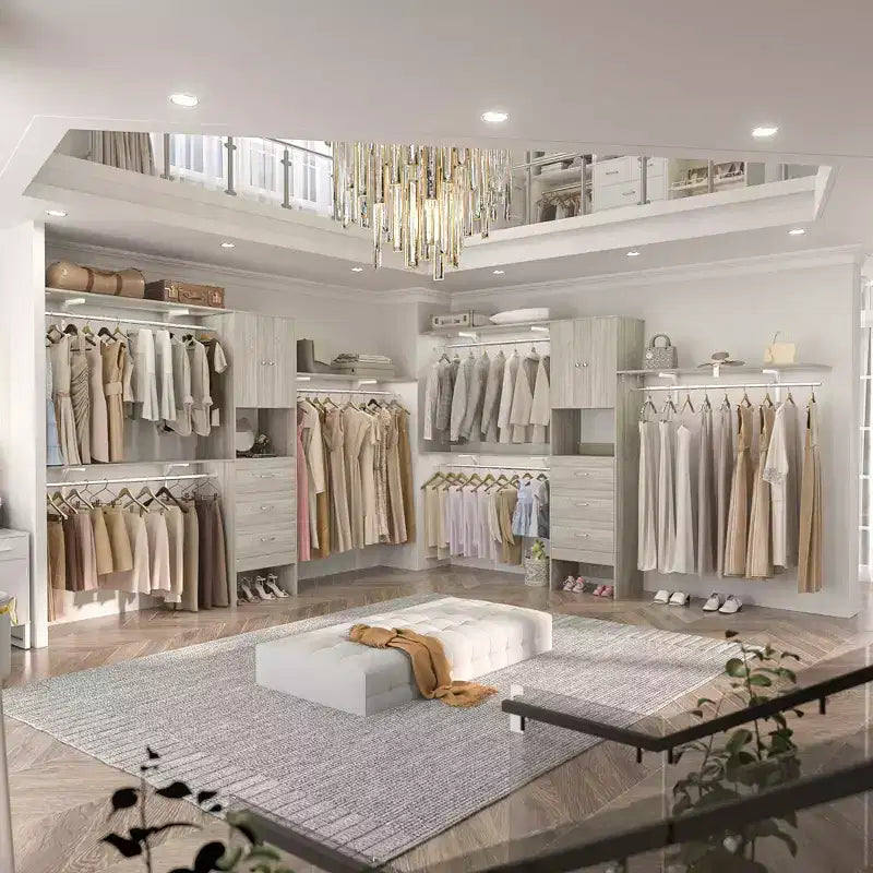 20-120 W Wooden Closet System with Doors and Drawers
