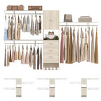 20-120 W Wooden Closet System with Doors and Drawers