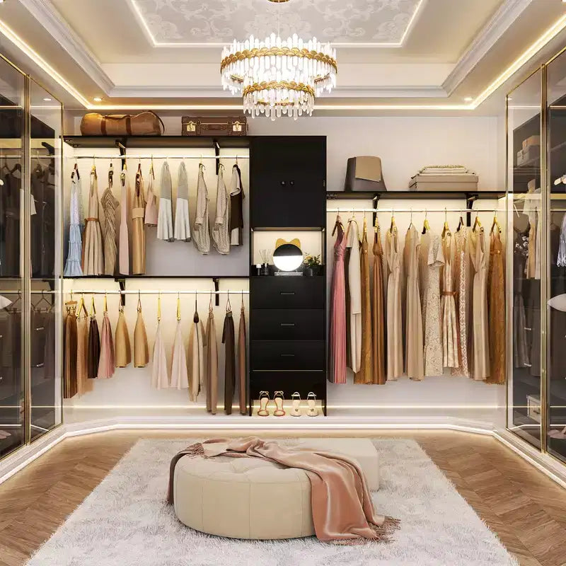 20-120 W Wooden Closet System with Doors and Drawers