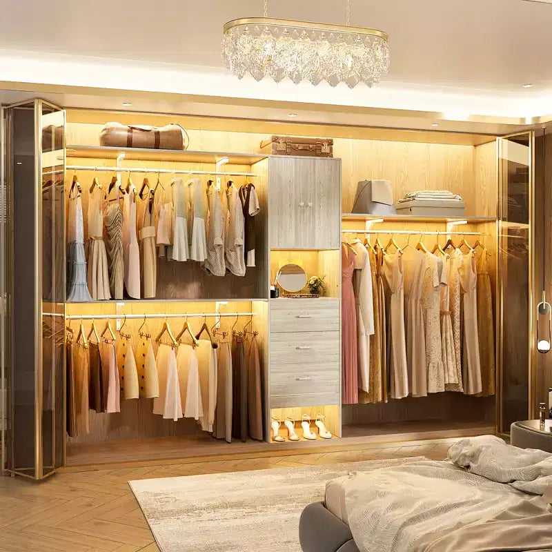 20-120 W Wooden Closet System with Doors and Drawers