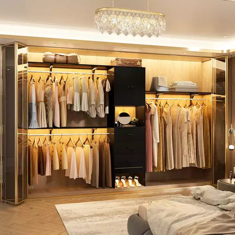 20-120 W Wooden Closet System with Doors and Drawers