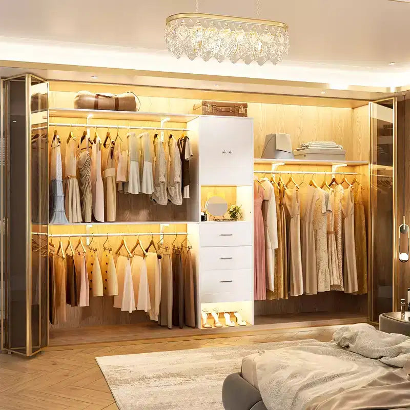 20-120 W Wooden Closet System with Doors and Drawers