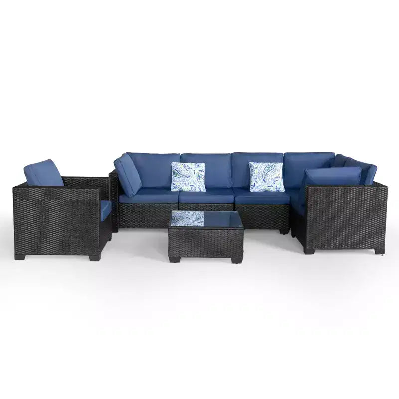Outdoor Furniture - Terrace Furniture - Guest Room - Balcony Furniture - Outdoor Furniture Suitable Black+Blue