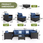 Outdoor Furniture - Terrace Furniture - Guest Room - Balcony Furniture - Outdoor Furniture Suitable Black+Blue