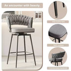 Swivel Dining Chairs with Cushioned Backrest Counter Stool Metal Legs for Kitchen Office