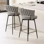 Swivel Dining Chairs with Cushioned Backrest Counter Stool Metal Legs for Kitchen Office