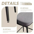 Swivel Dining Chairs with Cushioned Backrest Counter Stool Metal Legs for Kitchen Office