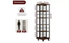 Rotating 5-Tier Corner Bookshelves with Wheels, Vertical Bookshelf, Narrow Storage Racks, Wood Bookcases for Office, Small Space