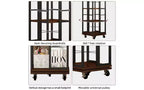 Rotating 5-Tier Corner Bookshelves with Wheels, Vertical Bookshelf, Narrow Storage Racks, Wood Bookcases for Office, Small Space