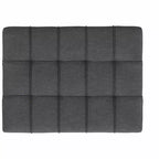 34 inch Wide Contemporary Rectangle Storage Ottoman in Slate Grey Polyester Linen