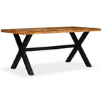 Dining Table Natural Wood, Black - Black