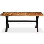 Dining Table Natural Wood, Black - Black