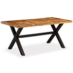 Dining Table Natural Wood, Black - Black