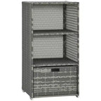 Valet Pool Towel Rack, Waterproof PE Plastic Rattan Wicker Storage Organizer, Indoor Outdoor Spa, and Hot Tub Accessory Storage, 2 Shelves