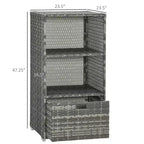 Pool Towel Rack, Waterproof PE Plastic Rattan Wicker Storage Organizer, Indoor Outdoor Spa, and Hot Tub Accessory Storage, 2 Shelves