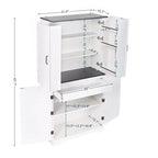 67.7 White Kitchen Pantry Cabinet: Magnetic Lock & Adjustable Shelves
