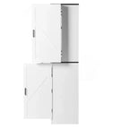 67.7 White Kitchen Pantry Cabinet: Magnetic Lock & Adjustable Shelves