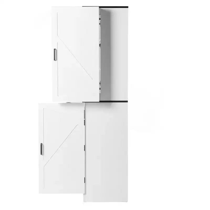 67.7 White Kitchen Pantry Cabinet: Magnetic Lock & Adjustable Shelves