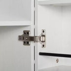 67.7 White Kitchen Pantry Cabinet: Magnetic Lock & Adjustable Shelves