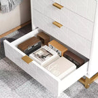 5 Drawers Dresser, Large Dresser for Bedroom, Chest of Drawers with Metal Base, Modern Dresser Chest Cabinet Organizer for Living Room, Hallway
