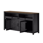 59.3in Sideboard with Sliding Barn Door & Mesh Panels, Farmhouse Buffet Table for Living Room Dining Room Hallway Balcony Kitchen Office