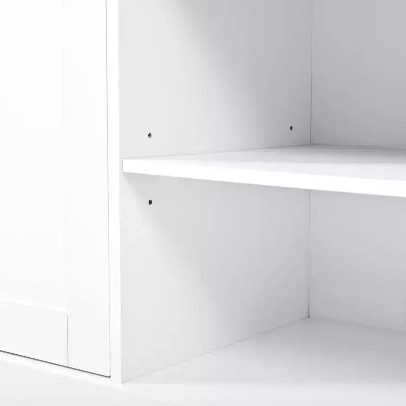 Entertainment Center Wall Unit with Bookshelves for TVs Up to 70, Large TV Stand TV Console Media Console with Adjustable Shelves, White