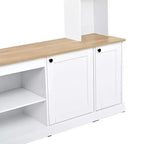 Entertainment Center Wall Unit with Bookshelves for TVs Up to 70, Large TV Stand TV Console Media Console with Adjustable Shelves, White