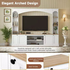 Entertainment Center Wall Unit with Bookshelves for TVs Up to 70, Large TV Stand TV Console Media Console with Adjustable Shelves, White