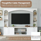 Entertainment Center Wall Unit with Bookshelves for TVs Up to 70, Large TV Stand TV Console Media Console with Adjustable Shelves, White