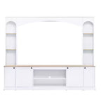 Entertainment Center Wall Unit with Bookshelves for TVs Up to 70, Large TV Stand TV Console Media Console with Adjustable Shelves, White