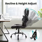Ergonomic Office Chair, Reclining Executive Office Desk Chair with Adjustable Headrest and Pocket Spring Lumbar Support, Flip Up Armrests