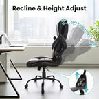 Ergonomic Office Chair, Reclining Executive Office Desk Chair with Adjustable Headrest and Pocket Spring Lumbar Support, Flip Up Armrests