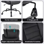 Ergonomic Office Chair, Reclining Executive Office Desk Chair with Adjustable Headrest and Pocket Spring Lumbar Support, Flip Up Armrests