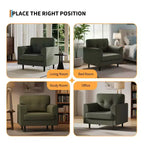 Ergonomic Wide Armrest Accent Chair - 38 Inch Linen Upholstered Reading Chair with High-Density Foam for Ultimate Comfort - Modern Single Seater
