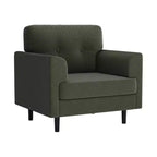 Ergonomic Wide Armrest Accent Chair - 38 Inch Linen Upholstered Reading Chair with High-Density Foam for Ultimate Comfort - Modern Single Seater