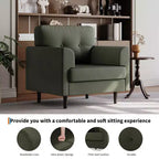 Ergonomic Wide Armrest Accent Chair - 38 Inch Linen Upholstered Reading Chair with High-Density Foam for Ultimate Comfort - Modern Single Seater