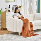 Modern Tufted Loveseat Sofa with Wood Frame and Gold Metal Legs, Chenille DeepSeat Couch for Living Room, Small Space or Apartment