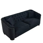 Modern Tufted Loveseat Sofa with Nailhead Trim and Wood Frame, Velvet Chesterfield Sofa for Living Room, Lounge or Apartment