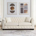 Modern Tufted Loveseat Sofa with Nailhead Trim and Wood Frame, Velvet Chesterfield Sofa for Living Room, Lounge or Apartment - Panipeachy