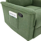 Modern Swivel Rocking Chenille Upholstered Recliner with 8-Point Massage and Adjustable Backrest